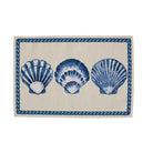 Tavola Shell Placemats - Set of 4, jacquard blue scallop shells with a rope border