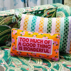 Too Much Needlepoint Pillow, styled - Starboard Lane