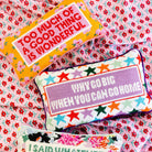 Too Much Needlepoint Pillow, styled - Starboard Lane