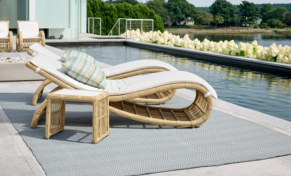 Diamond Indoor/Outdoor Rug, Slate/Light Blue, detail - Starboard Lane